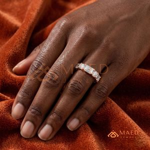 Bague élégante en moissanite taille émeraude pour femme, or rose, cadeau de bijoux pour anniversaire de mariage, USA - Product Image 4