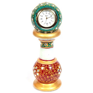 Reloj de Escritorio de Mármol, Reloj de Mesa Art Deco, Reloj Analógico Decorativo Hecho a Mano para el Hogar, Oficina, Regalo de Aniversario - Product Image 1