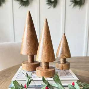 Juego de Adornos Navideños de Madera con Acabado Natural para Mesa, Decoración Festiva, Duradera y Ecológica - Product Image 5
