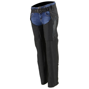 Samroz Sports Customizable Premium Leather 220g Seamless Fusing Sleeveless Motorcycle <b>Riding</b> <b>Chaps</b> Women Bikers All Seasons - Product Image 3