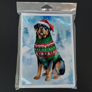 Cartes de vœux de Noël Rottweiler fantaisistes Lot de 8 cartes vierges avec enveloppes A7 Taille 5x7 - Product Image 3