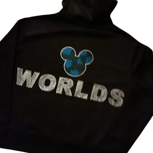 Sweat à capuche unisexe de luxe avec strass et lettres en cristal, style streetwear hip-hop, mode diamant, hiver, coupe oversize - Product Image 3