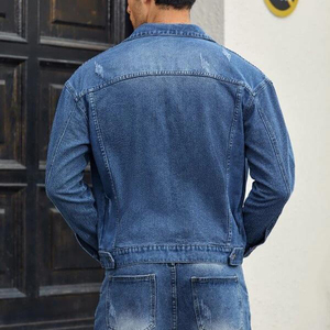 Custom Unisex Hooded Winter Waterproof Jeans Jacket Handsome Casual Street Wear Designer <b>Denim</b> Outwear <b>Coats</b> - Product Image 3