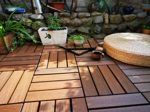 Baldosas de Madera de Acacia para Terraza, 300*300mm, Cuadradas, Acabado Cepillado, Sistema de Doble Bloqueo, Ecológicas, Resistentes a la Humedad, Decoración para Jardín y Exteriores - Product Image 6