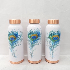 Stylish <b>copper</b> water <b>bottle</b> with smooth finish ideal for <b>drinking</b> water promotes healthy living for daily home and travel - Product Image 1