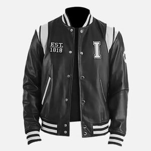 Chaqueta Phi 2026 |    Chaqueta de cuero para hombre con bordado de fraternidad |   Chaqueta Bordada de Fraternidad, Chaqueta Bomber Personalizable - Product Image 1
