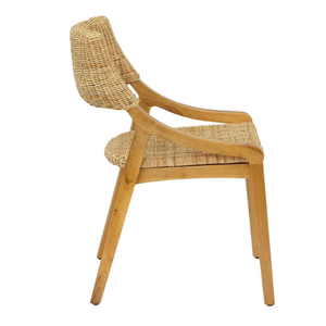Coussin de fauteuil de style minimaliste, dossier tissé à la main, avec structure en bois de teck, pour ameublement de maison - Product Image 4