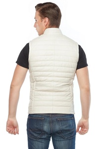 Chaleco acolchado de cuero de alta calidad para hombre con cierre de cremallera, nuevo chaleco calefactable de moda para invierno, transpirable y elegante - Product Image 3