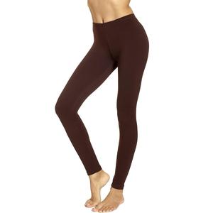 Meilleur prix d'usine, leggings pour femmes respirants en coton 95% et élasthanne 5%, couleur espresso, pour le sport, la remise en forme et le yoga - Product Image 1