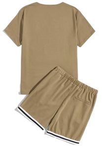 2022 Summer Streetwear Collection Conjuntos de camisetas y pantalones cortos de algodón 100% para hombres con logotipo personalizado Estilo formal de Bangladesh - Product Image 2