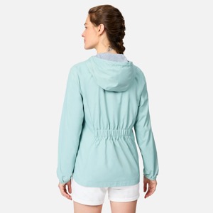 Women's <b>Light</b> Blue Hooded Blouson Jacket Full Sleeve Windproof Woven Polyester Spring Wear - Product Image 2