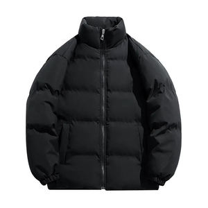 Chaqueta Bomber de Invierno para Hombre, Personalizada, Negra, Transpirable, Informal, con Cuello Alto, Acolchada de Lana, con Cierre, Tallas Grandes - Product Image 5