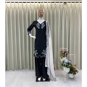 Beautiful Cotton Salwar Kameez for Parties Top and Bottom with Dupatta Elegant Party Wear - Product Image 2
