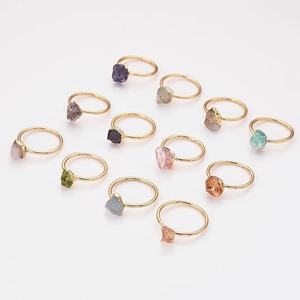 Anillos Minimalistas de Piedras Naturales con Baño de Oro y Engaste de Bisel, Unisex, para Uso Diario - Product Image 2