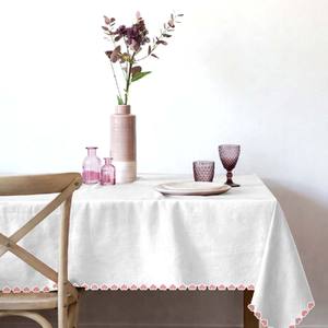 Nappe de table de luxe pour réception de mariage, couleur unie, extra résistante, sans plis, avec broderie, de fabricant indien - Product Image 1