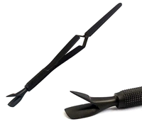 Pince à ongles UV rectangulaire noire en acier inoxydable à pointe inclinée 3-en-1 pour sourcils – Outils de pinçage en gros