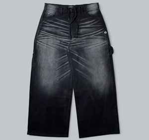 Black Baggy Stonewashed Denim <b>Jeans</b> for <b>Men</b> & Unisex Casual Breathable Eco-Friendly Oversized Loose Fit - Product Image 2