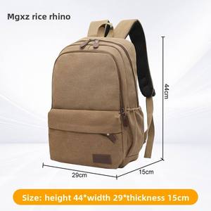 <b>Canvas</b> <b>Backpack</b> Unisex Casual Softback 20-37L Durable Arcuate Shoulder Strap Zipper Closure Daily Use - Product Image 4