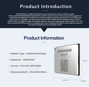 NRF52840 + LR1110 LoRa BLE 5.3 Wi-Fi 스캔 GPS USB 저전력 장거리 5km 로라완 위치 콤보 모듈 지원 아마존 보도