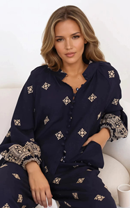 Pure Cotton Fabric Cord <b>Set</b> with Embroidery Summer Co Ord <b>Sets</b> for Womens Available in Bulk Quantity - Product Image 4