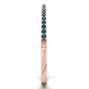 Brazalete Abrible de Oro Rosa de 14 Quilates con Diamante Azul Real de Laboratorio (1 Ct.) Tw. Pulsera de tenis sólida de alta calidad al por mayor GRA - Product Image 1