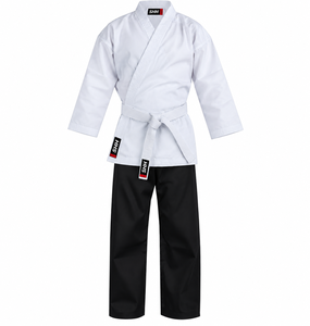 Tenue de karaté SHH Arts Martiaux : Kimono blanc, pantalon noir, ceinture, vêtements d'entraînement renforcés pour adultes - Product Image 1