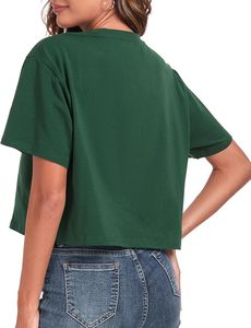 Boxy fit womens t shirt crop <b>top</b> heavyweight cotton streetwear hip hop high density textile garment - Product Image 3