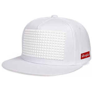 Unisex <b>Navy</b> Blue Mesh Baseball Cap With White Raised Rubber Logo Adjustable Fit Casual Style - Product Image 3