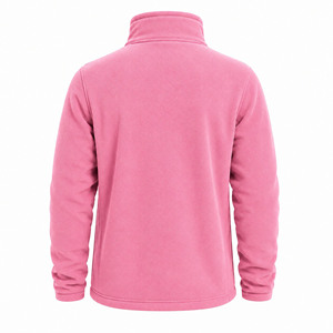 Chaqueta de Forro Polar Rosa para Hombre, con Cierre Completo, Cuello Alto, Logotipo Personalizado en la Parte Delantera, Ropa Casual de Invierno Cálida, Forro de Algodón, Bordado, Tejido de Punto - Product Image 2