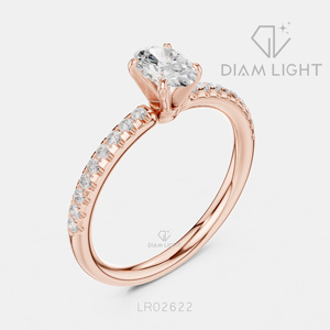 Bague de fiançailles en or blanc 14 carats avec diamant de laboratoire certifié IGI, taille ovale 0,46 carat, bijoux fins - Product Image 4