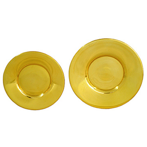 Patera de Latón Macizo con Borde Curvo |   Plato de Comunión Dorado – DOUBLE VEE EXPORTS - Product Image 1