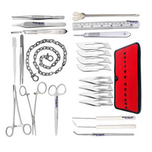 Kit de Disección Dental Quirúrgico Veterinario de 24 Piezas, Instrumentos Manuales de Acero Inoxidable Alemán, Certificación CE para Anatomía - Product Image 1
