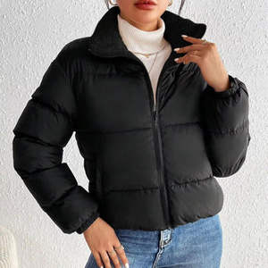 Chaqueta Acolchada Estándar con Capucha y Cierre para Mujer/Niña, Mangas Largas, Resistente al Viento, Transpirable, Ecológica, Invierno, OEM - Product Image 1