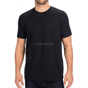 T-shirts pour hommes en coton double doux et brillant à col rond de luxe, fitness, coton double mercerisé - Product Image 1