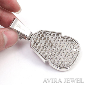 จี้ฮิปฮอปเพชรโมอิสซาไนต์รับรองโดย GRA เงินแท้ 925 ชุบทองคำสีกุหลาบ ปราศจากนิกเกิล ปราศจากสารตะกั่ว สำหรับทุกเพศ ประดับเพชรเต็มชิ้น เหมาะสำหรับงานปาร์ตี้ - Product Image 2