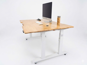 Ergonomic Extendable Modern <b>Adjustable</b> Standing <b>Desk</b> with Steel Top White Frame for Home <b>Office</b> & Living Room Use (DIY Assembly) - Product Image 2