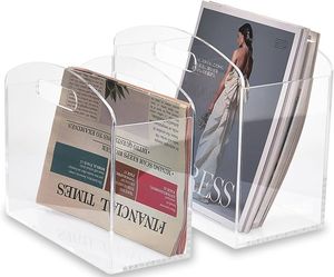Support de journaux haut de gamme, organisateur élégant en acrylique, présentoir minimaliste pour livres, porte-documents transparent en acrylique pour la maison - Product Image 5