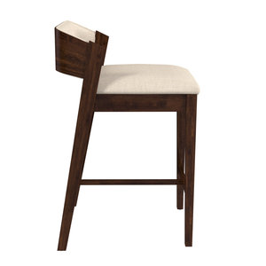 Modern Upholstered Counter Chair Solid Wood Kitchen <b>Stool</b> for Cafe Restaurant <b>Dining</b> Room Home Furniture Design - Product Image 3