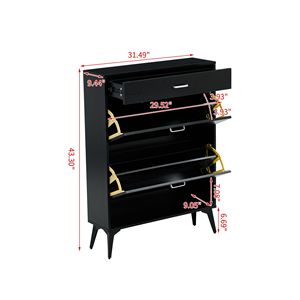 Scarpiera Nera con Ripiani Portaoggetti, Eleganti Portascarpe - Product Image 6