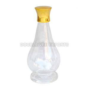 ขวดแก้วใสพร้อมฝาสีทอง |   ขวดใส่ไวน์และน้ำสำหรับแท่นบูชาในโบสถ์ – DOUBLE VEE EXPORTS - Product Image 2