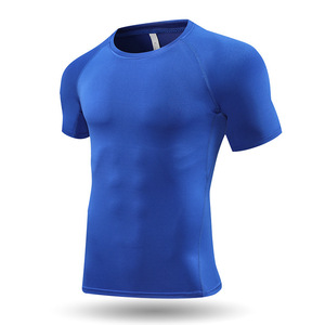 T-shirt de compression à coutures plates 3D haute performance en tissu tricoté 220g, design vierge, pour le sport et le fitness, vente en gros - Product Image 3