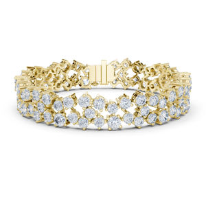 Pulsera de Aniversario de Oro Amarillo de 14K con Diamantes Cultivados en Laboratorio en Forma de Pera/Ovalada/Marquesa/Esmeralda |   Diamante Cultivado Nuevo - Product Image 1