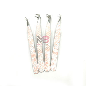 Tweezers for Eyelash Extension Fiber Tip Custom Color Tweezers Diamond Grip Custom Logo Tweezer Supplies - Product Image 2