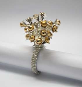 Anneaux de serviette ronds classiques écologiques en cristal perlé pour mariage - Product Image 4