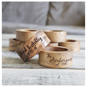 Customized Wooden Napkin <b>Ring</b> Napkin Holders Bulk for Party Decoration, Dinning Table, Everyday Family Gatherings Tabletop Décor - Product Image 3