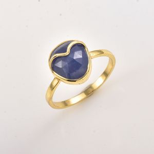 Anillo Minimalista de Plata 925 con Zafiro Azul y Baño de Oro de 18K, Joyería Decorativa, Accesorios de Moda para Mujer - Product Image 1