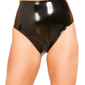 Conjunto de Dos Piezas de Pantalones de Cuero Sintético Negro de Cintura Alta para Mujer, Estilo Sexy sin Costuras - Product Image 4