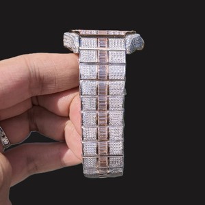 Montre-bracelet analogique polygonale de luxe pour homme, style Hip Hop, avec diamants Moissanite et quartz - Product Image 6