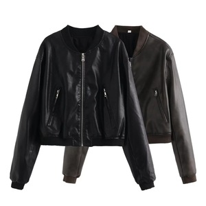เสื้อแจ็คเก็ตหนังผู้หญิงสั่งทำขายส่ง ระบายอากาศได้ดี  แบบ Biker Coat  เสื้อคลุมแฟชั่นสำหรับขี่มอเตอร์ไซค์  รับทำโลโก้ OEM จากโรงงาน - Product Image 2