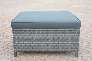 SF00005 Canapé de jardin moderne d'extérieur, ensemble de conversation une place, structure en acier, verre trempé, coussins en polyester, mobilier d'extérieur - Product Image 5